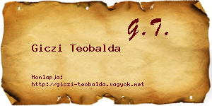 Giczi Teobalda névjegykártya